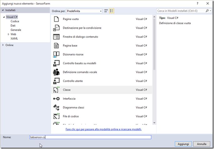 Creating class tabsensor